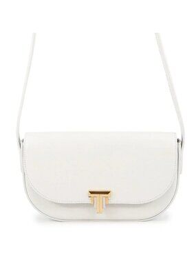 NWT Tiffany & Co Deco Shoulder Bag Crossbody White Leather T-Flap Multi Hardware
